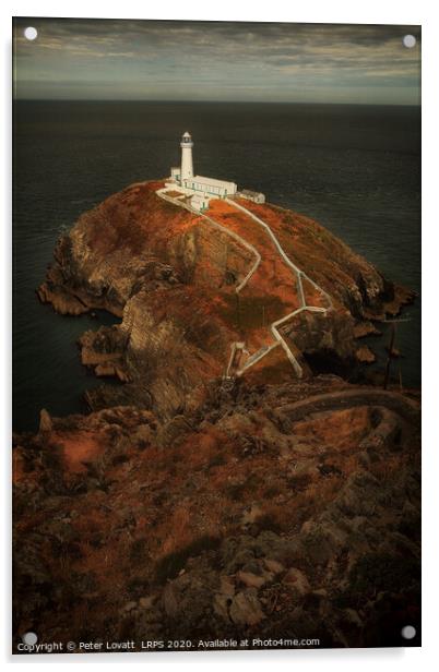 South Stack Lighthouse Acrylic by Peter Lovatt  LRPS