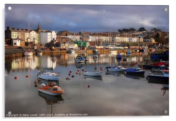 Caernarfon Harbour Acrylic by Peter Lovatt  LRPS