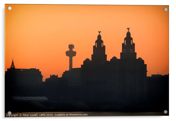 Royal Liver Building, early morning Acrylic by Peter Lovatt  LRPS
