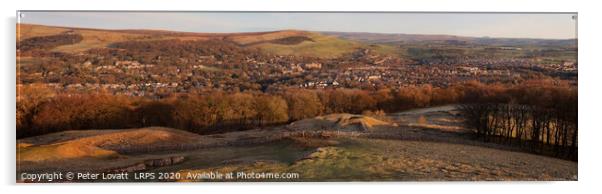 Panoramic Image of the Town of Buxton - December 2 Acrylic by Peter Lovatt  LRPS