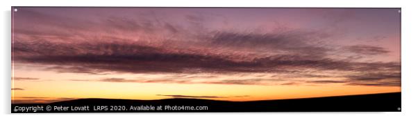 Axe Edge Moor Dawn Panoramic Acrylic by Peter Lovatt  LRPS