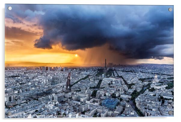 Paris Sunset - Sun and Storm Acrylic by Christian Beasley