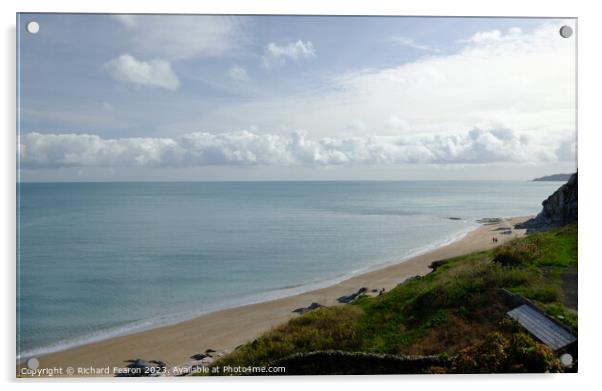 Waves, Start Point, Slapton, Devon, Framed Print Acrylic by Richard Fearon