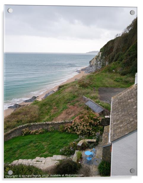 Waves, Start Point, Slapton, Devon, Framed Print Acrylic by Richard Fearon