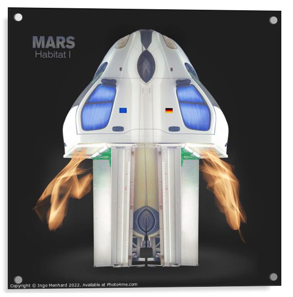 MARS Habitat I Concept photo illustration Acrylic by Ingo Menhard