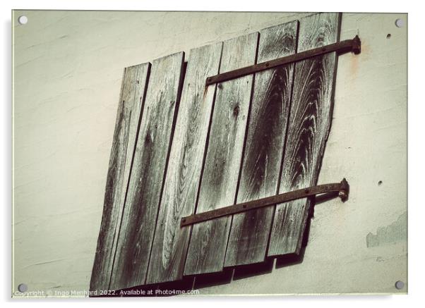 An aged wall with wooden planks Acrylic by Ingo Menhard
