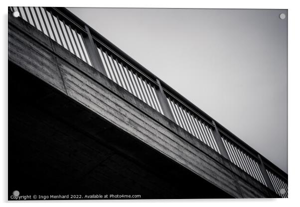 Bridge security railing in black and white Acrylic by Ingo Menhard