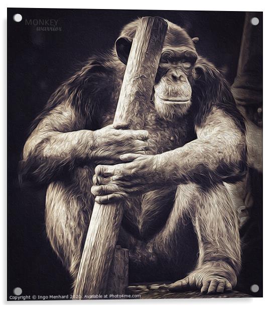 Monkey warrior Acrylic by Ingo Menhard