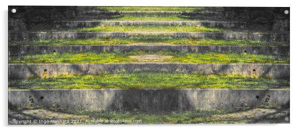 Abstract stone stairs scenery in nature Acrylic by Ingo Menhard