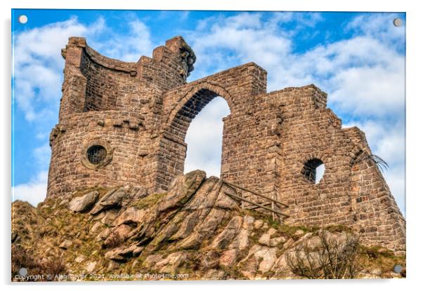 Mow Cop Folly Acrylic by Alan Taylor