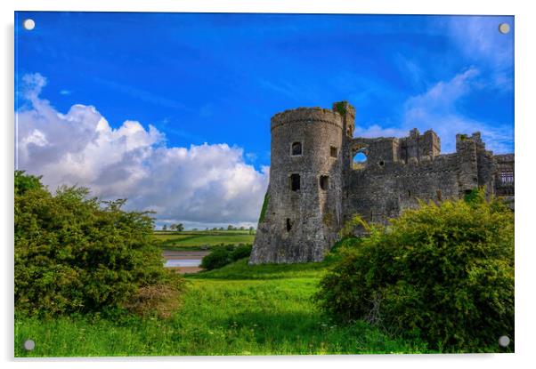 The Timeless Beauty of Carew Castle, Pembrokeshire Acrylic by Tracey Turner