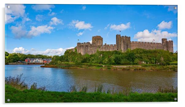 Pembroke Castle Panorama, Pembrokeshire Acrylic by Tracey Turner