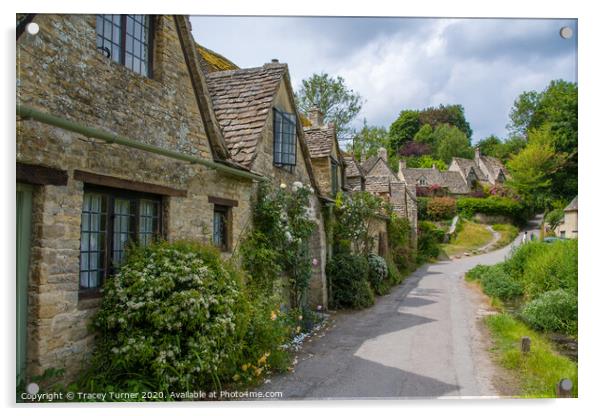 Arlington Row in Bibury - Beautiful Cotswolds Acrylic by Tracey Turner