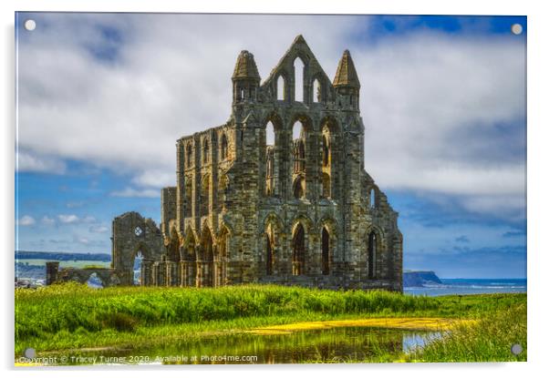 Whitby Abbey Acrylic by Tracey Turner