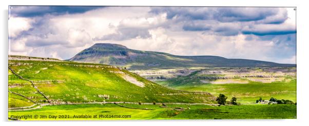 Ingleborough from Kingsdale Acrylic by Jim Day