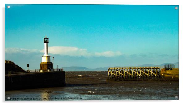 Maryport Lighthouse  Acrylic by Jim Day
