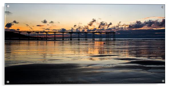 Saltburn Pier at Sunset Acrylic by Martin Davis