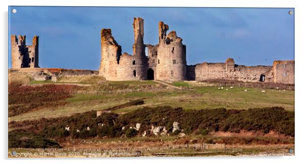 Dunstanburgh Castle Acrylic by Martin Davis