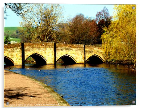 Bakewell bridge in Derbyshire; Acrylic by john hill