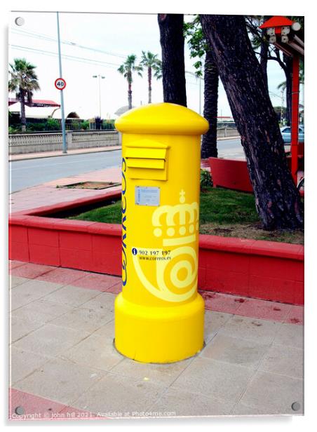 Spanish Post Box. Acrylic by john hill