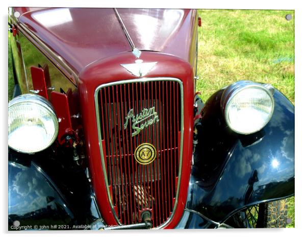 1930's Austin Seven Ruby front. Acrylic by john hill