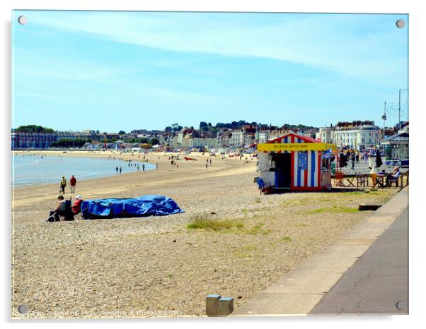 Weymouth Beach in Dorset. Acrylic by john hill