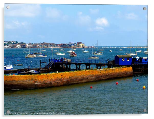 Ferry landing at Starcross in Devon. Acrylic by john hill