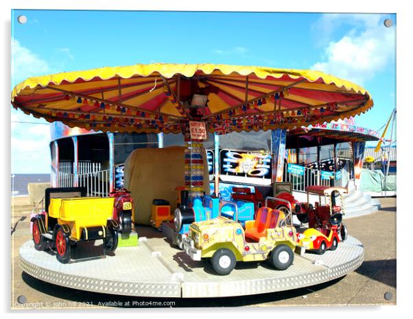 Seaside Children's Ride. Acrylic by john hill