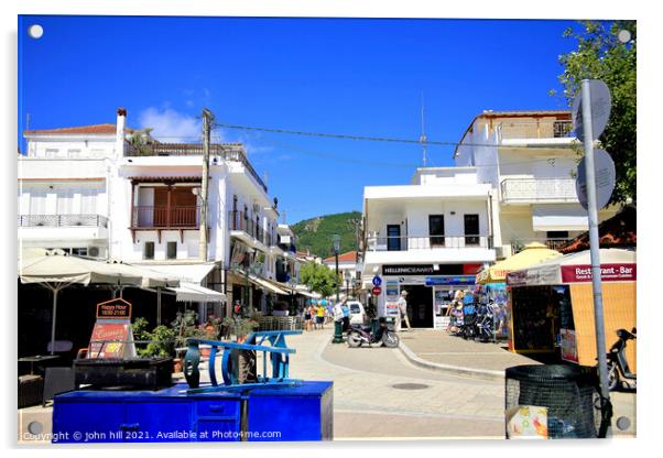 Skiathos Town, Skiathos, Greece. Acrylic by john hill