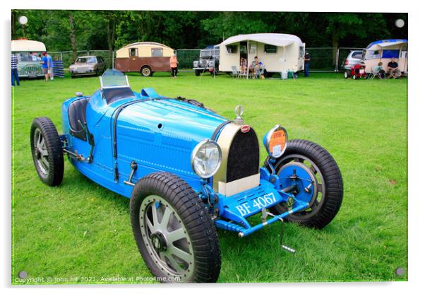 Vintage 1929 Bugatti automobile. Acrylic by john hill