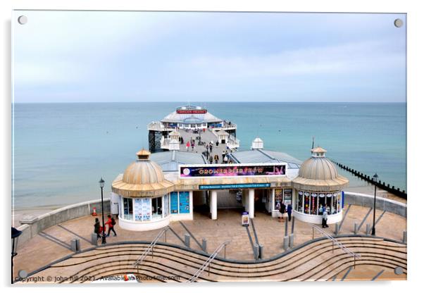 Cromer pier in September. Acrylic by john hill