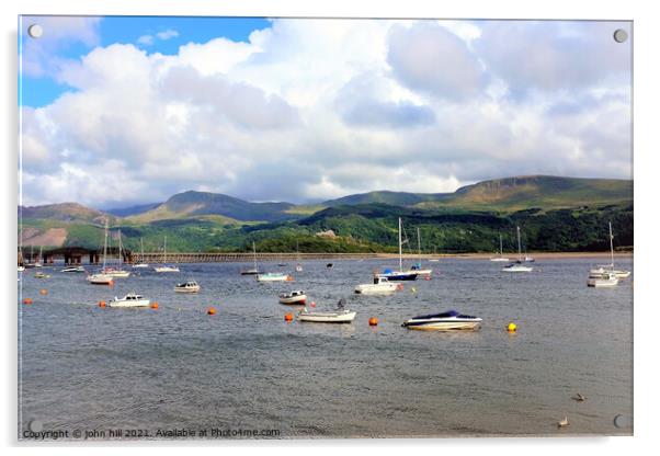 Barmouth harbor, Wales. Acrylic by john hill