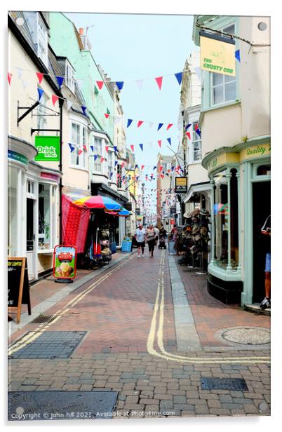 St. Alban street, Weymouth, Dorset, UK. Acrylic by john hill