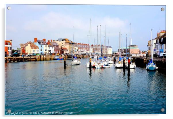 Weymouth Harbour, Dorset, UK. Acrylic by john hill