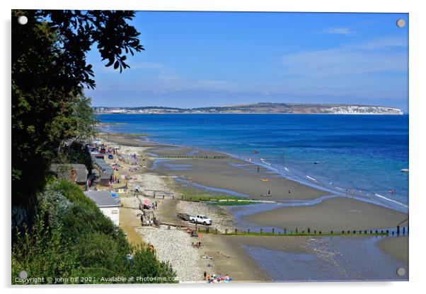 Sandown bay from the Appley steps, Isle of Wight, UK. Acrylic by john hill