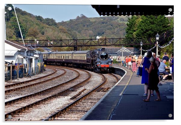 Dartmouth steam railway, Kingsmear, Devon, UK. Acrylic by john hill
