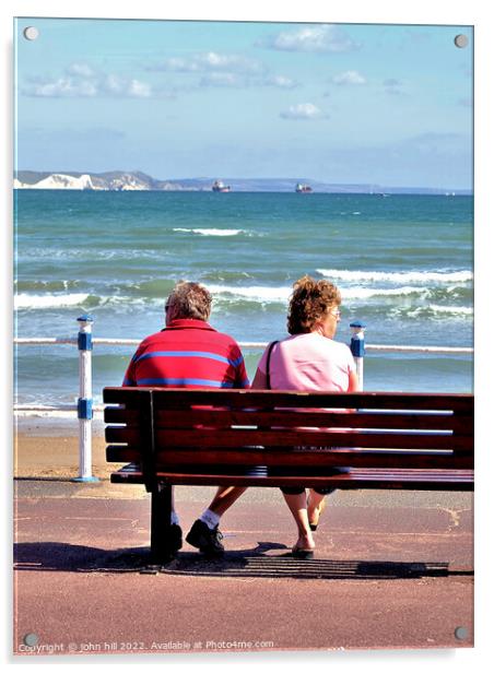 Restful seat, Weymouth, Dorset, UK. Acrylic by john hill