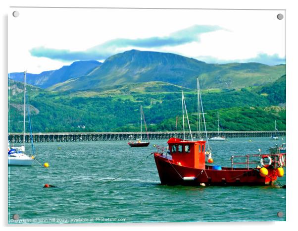 Cadair Idris from Barmouth, Wales. Acrylic by john hill