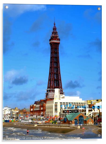Blackpool Tower. Acrylic by john hill