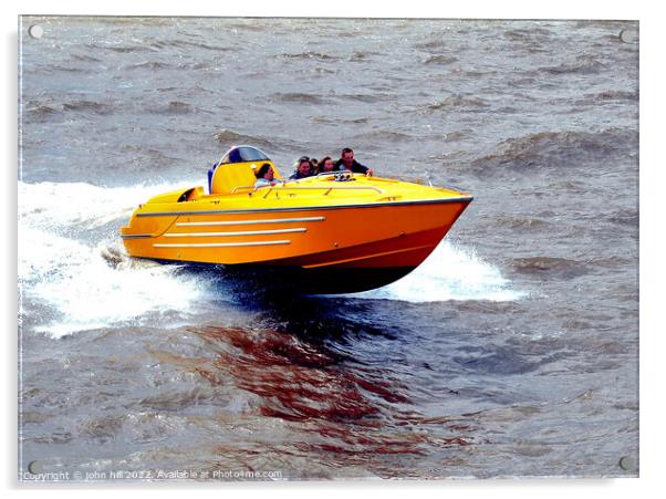 Pleasure Speedboat. Acrylic by john hill