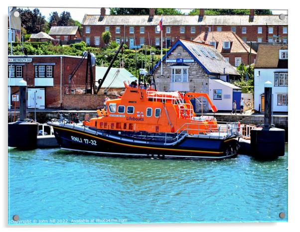 Lifeboat, Weymouth, Dorset, UK. Acrylic by john hill