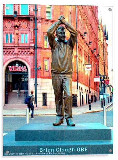 Brian Clough statue. Acrylic by john hill