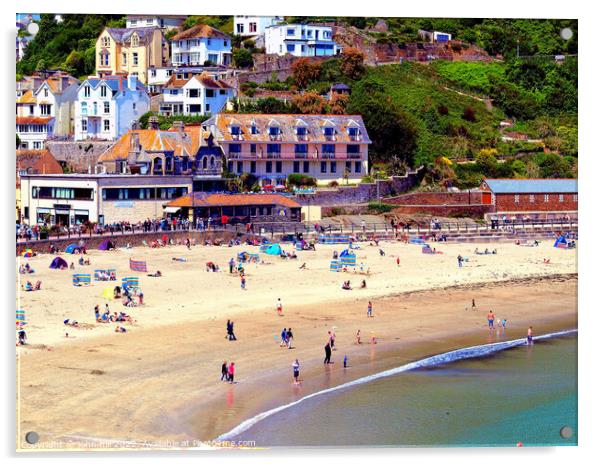 Looe beach, Cornwall. Acrylic by john hill