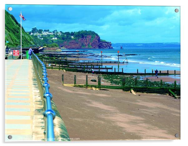 A view from Teignmouth promenade. Acrylic by john hill
