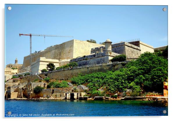 Valletta, Malta. Acrylic by john hill