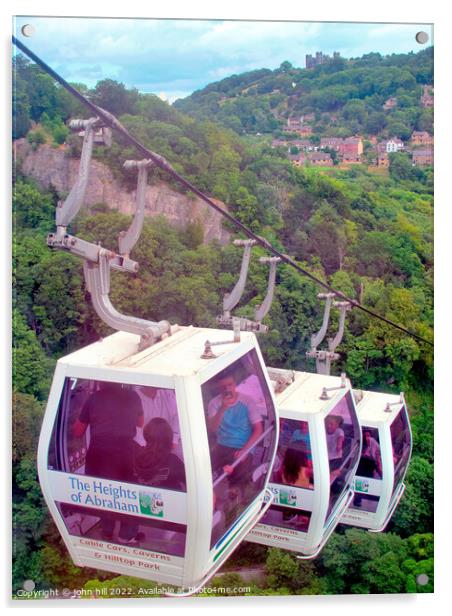 Cable cars, Matlock, Derbyshire (portrait) Acrylic by john hill