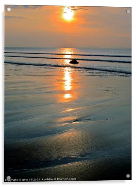 Sunset at Shell Island, Wales. Acrylic by john hill
