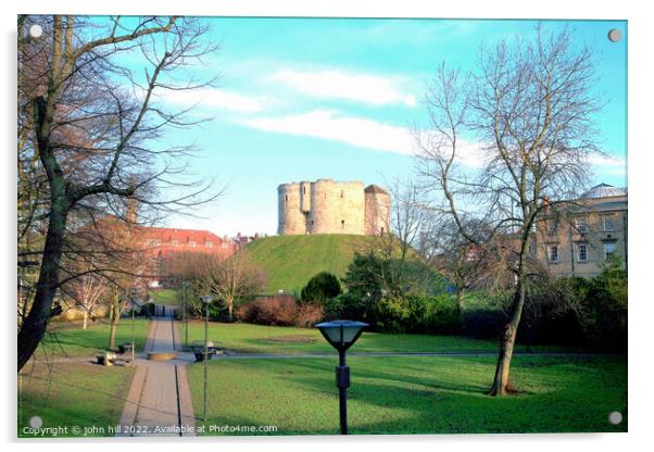 Clifford's tower at York Castle Acrylic by john hill