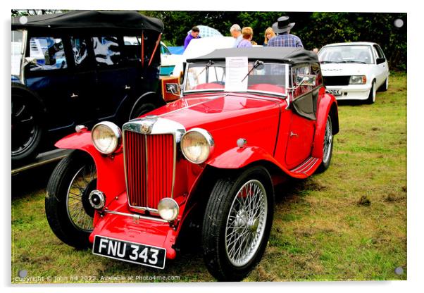 MG TA 2 seater sports from 1938. Acrylic by john hill