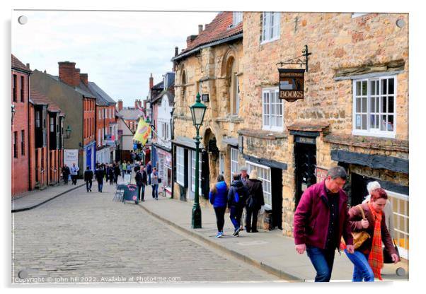 Steep Hill, Lincoln, Lincolnshire, UK. Acrylic by john hill